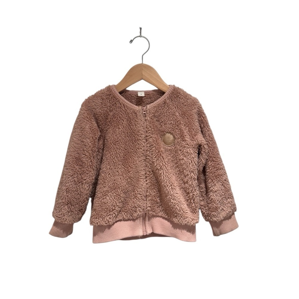 Huxbaby Pink Plush Sweater Jacket - size 3